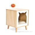 ビッグセール猫木製家具猫の家と取り外し可能な猫のベッド